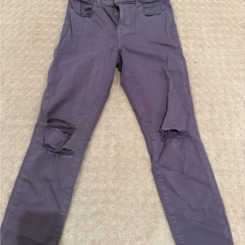 J Brand Purple Slim Distressed Jeans